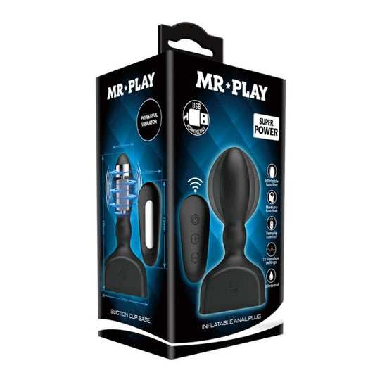 Mr. Play Inflatable Anal Plug - Vibrator Anal Gonflabil cu Telecomanda, 11,8 cm - detaliu 3