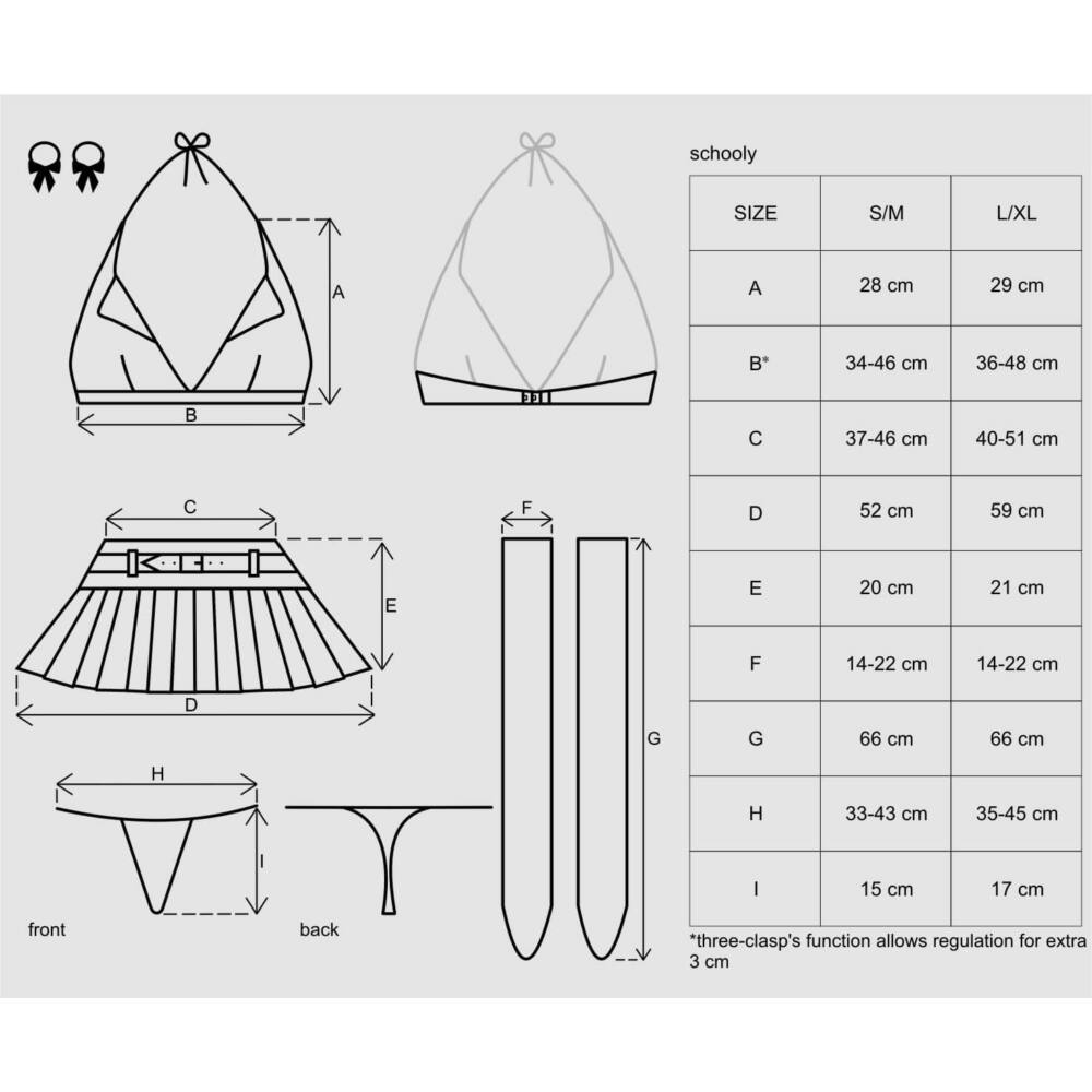 Scolărița uitucă - costum 5 piese S/M