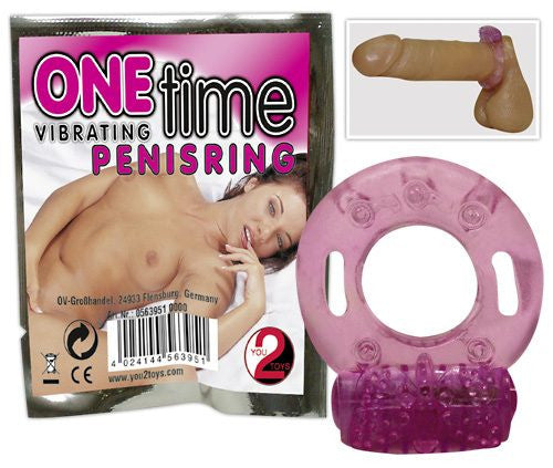 One Time Use Cock Ring - Inel pentru Penis cu Vibratii, 2,5 cm