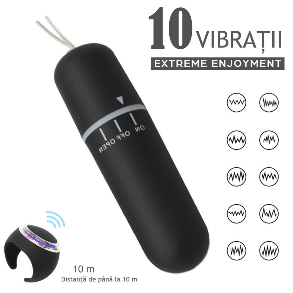 Mini ou vibrator 10 viteze cu comanda pe inel - vibratii
