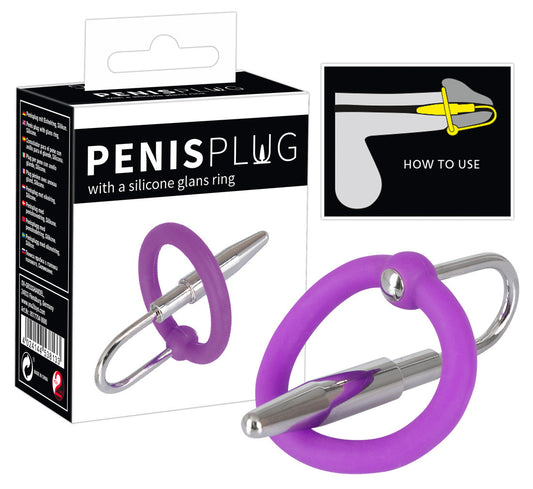 Penis Plug cu Inel de Silicon, 4,5 cm