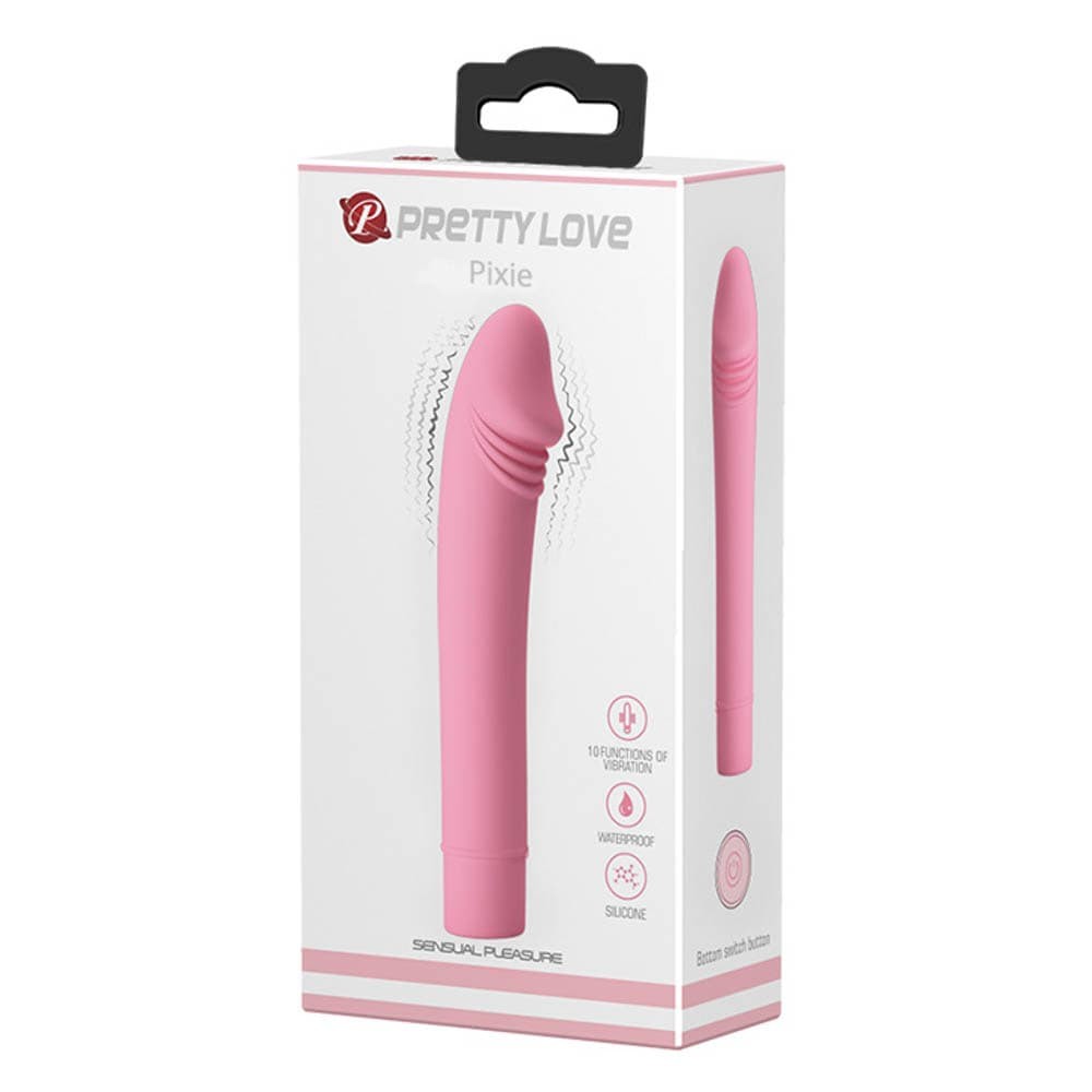 Pixie - Vibrator clasic, roz deschis, 15.4 cm - detaliu 6