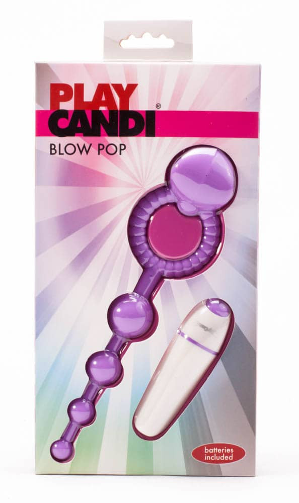 Play Candi Blow Pop - Inel Pentru Penis cu Glont Vibrator si Bile Anale, 15 cm - detaliu 3