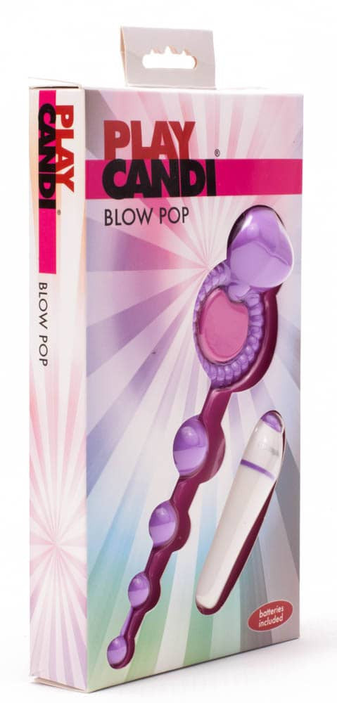 Play Candi Blow Pop - Inel Pentru Penis cu Glont Vibrator si Bile Anale, 15 cm - detaliu 4