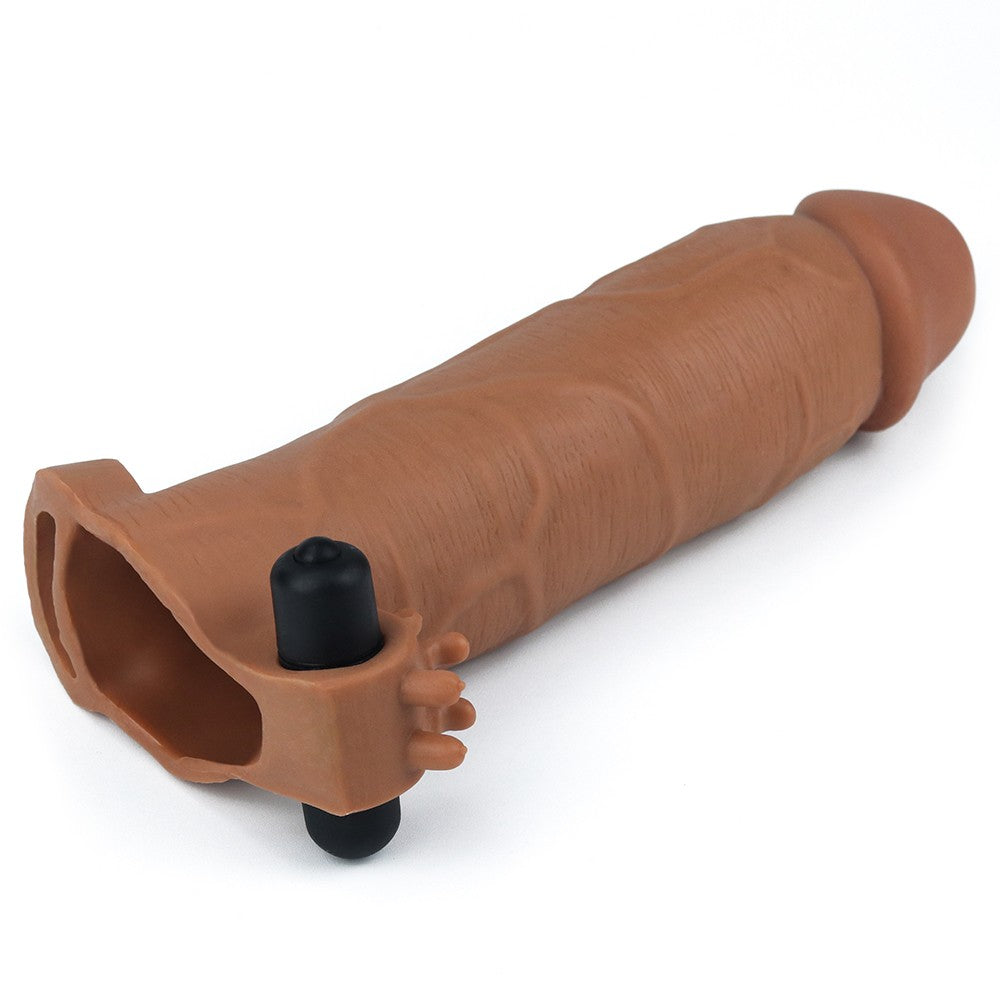 Pleasure X-Tender #6 Maro - Manson Prelungire Penis cu 7.6 cm si Glont Vibrator - detaliu 2