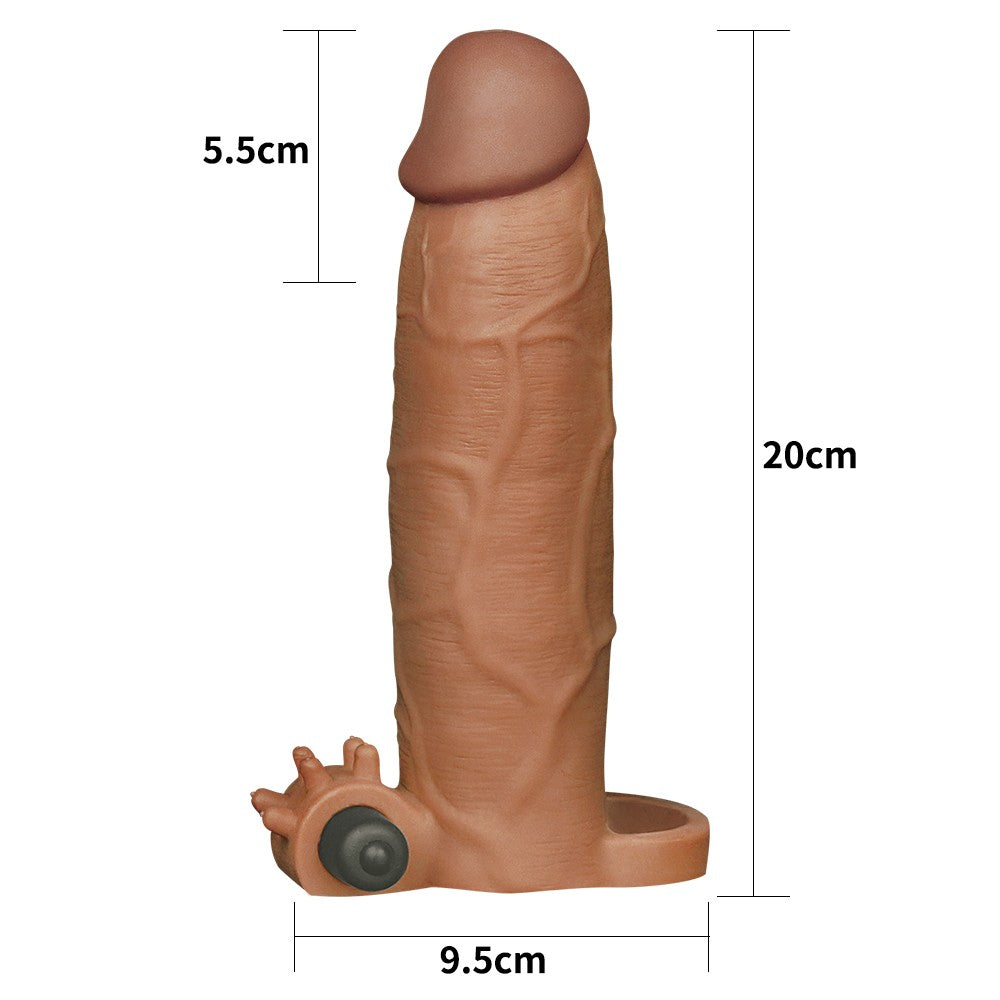 Pleasure X-Tender #6 Maro - Manson Prelungire Penis cu 7.6 cm si Glont Vibrator - detaliu 4