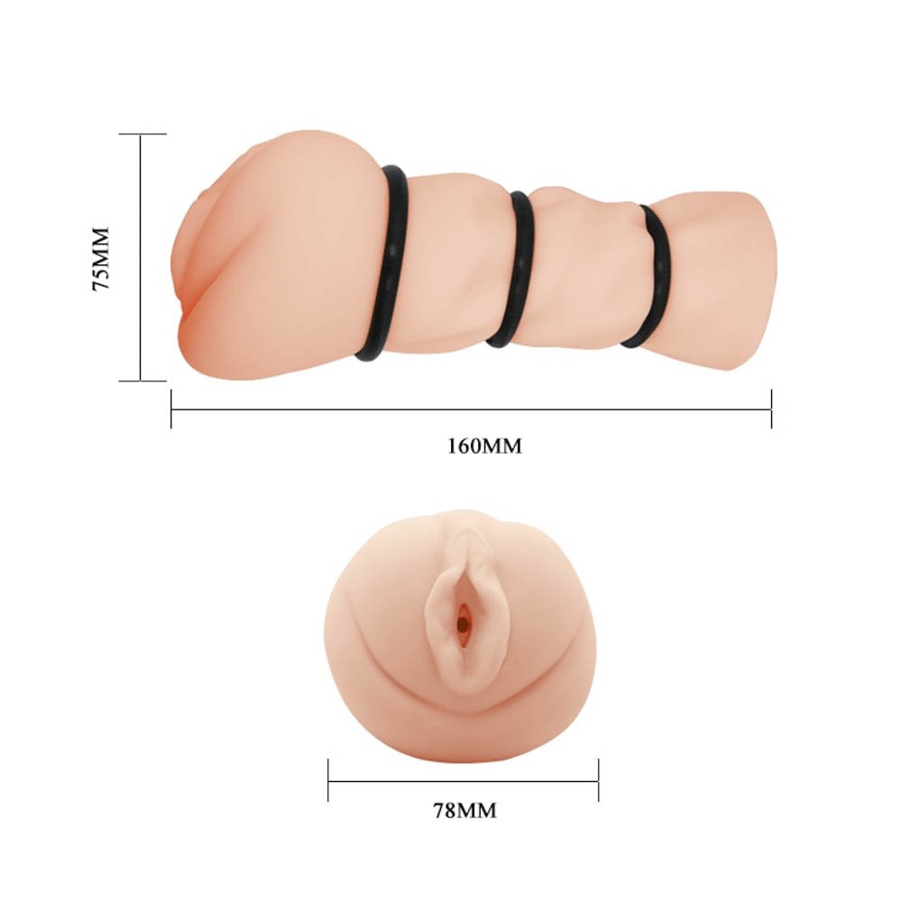 Pocket Pussy 3D - Masturbator realistic din TPR cu inele de strângere