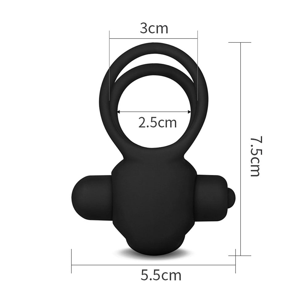 Power Clit Duo Silicone Cockring Black - Inel Penis cu 10 Viteze Vibratie