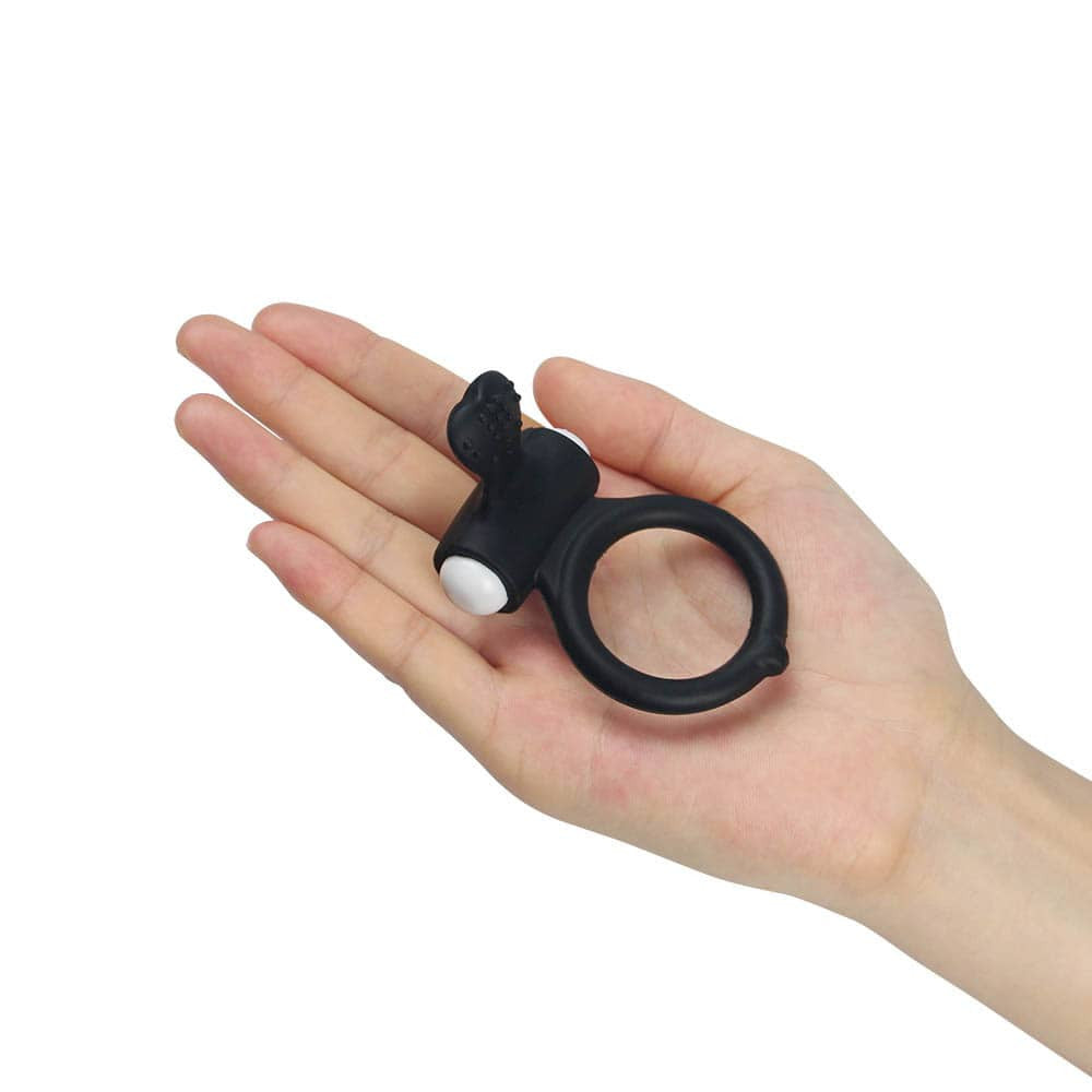 Power Clit - Inel cu vibrații pentru penis, 3.5 cm, negru - detaliu 2