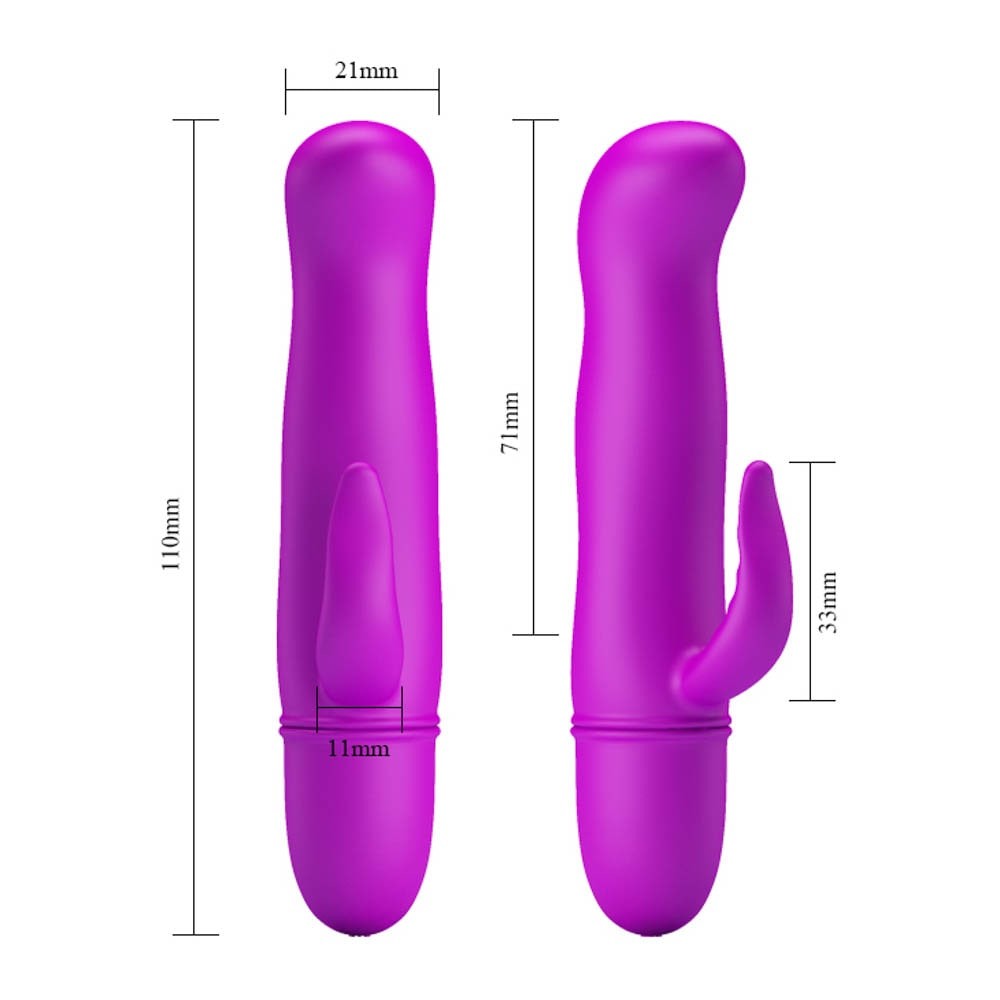 Pretty Love Blithe - Mini Vibrator cu Stimulator Punct G si Clitoris, 11 cm - detaliu 2