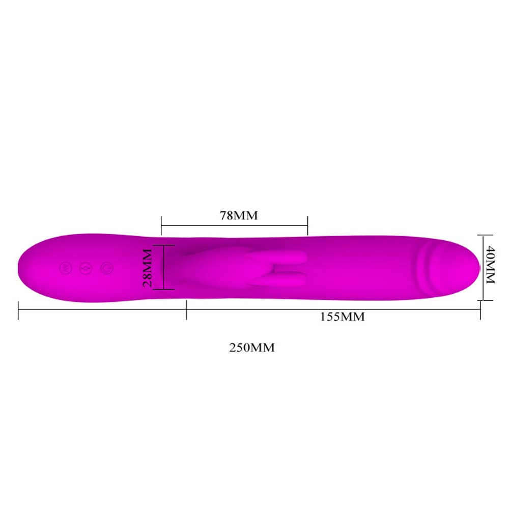 Pretty Love Byron - Vibrator Iepuras cu Bile Miscatoare, 25 cm - detaliu 4