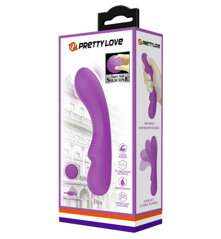 Pretty Love Elsa Purple - Vibrator G Spot Reincarcabil, 19.5x4 cm - detaliu 5