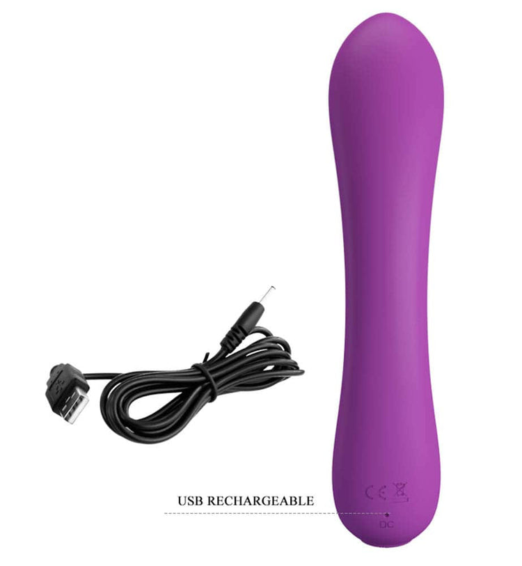 Pretty Love Elsa Purple - Vibrator G Spot Reincarcabil, 19.5x4 cm - detaliu 6