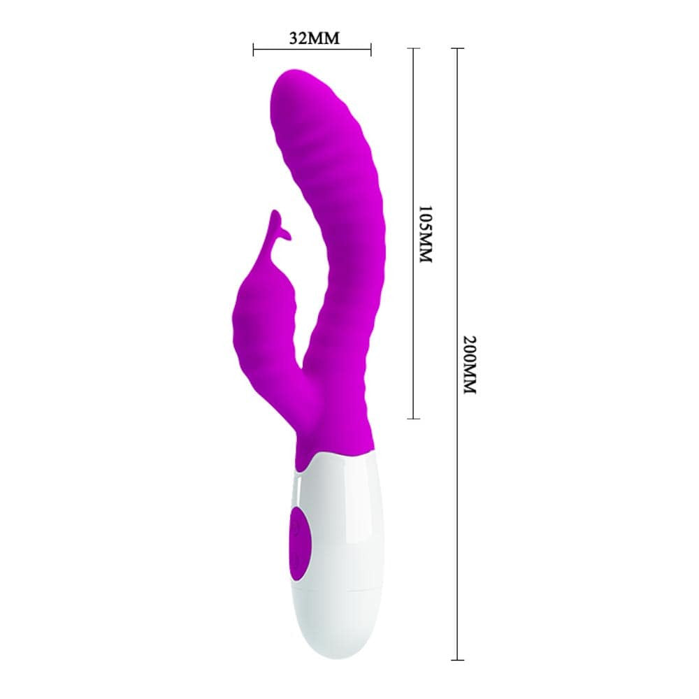 Pretty Love Hyman - Vibrator iepuraș, mov, 20 cm