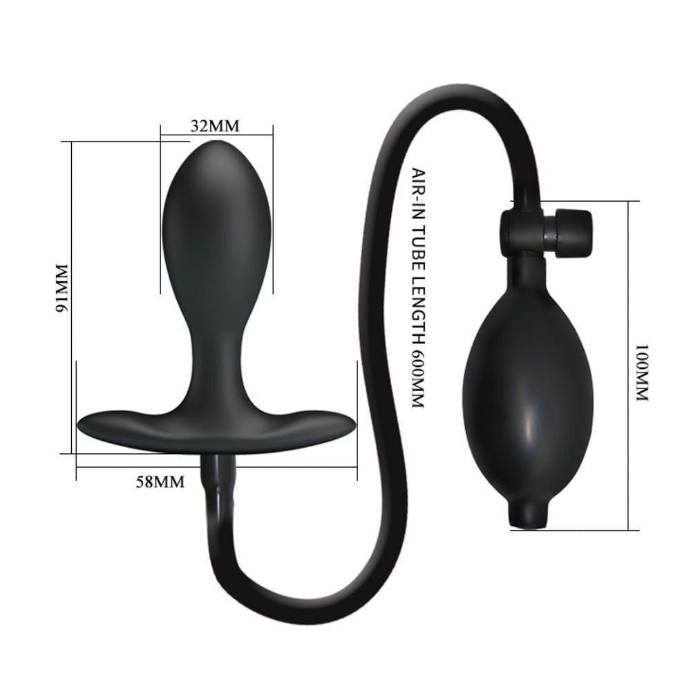 Pretty Love Inflatable Anal Plug - Dop Anal Gonflabil, 9.1 cm