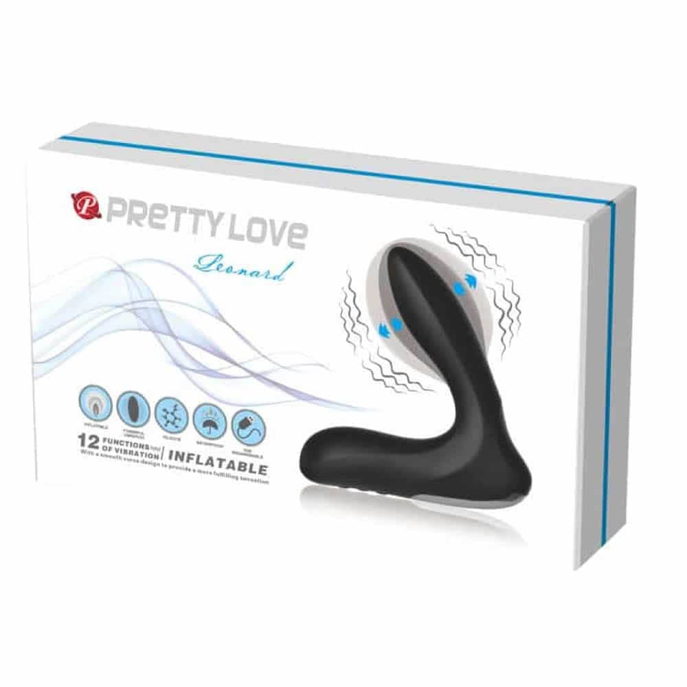 Pretty Love Leonard - Stimulator Prostata Gonflabil cu 12 Functii Vibratie, 12 cm - detaliu 3