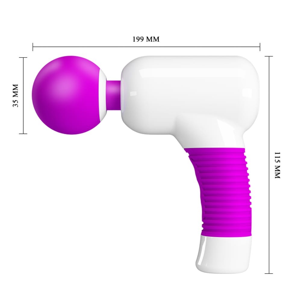 Pretty Love Magic Gun - Aparat de Masaj cu 7 Functii, Alb/Violet, 19,9 cm - detaliu 2