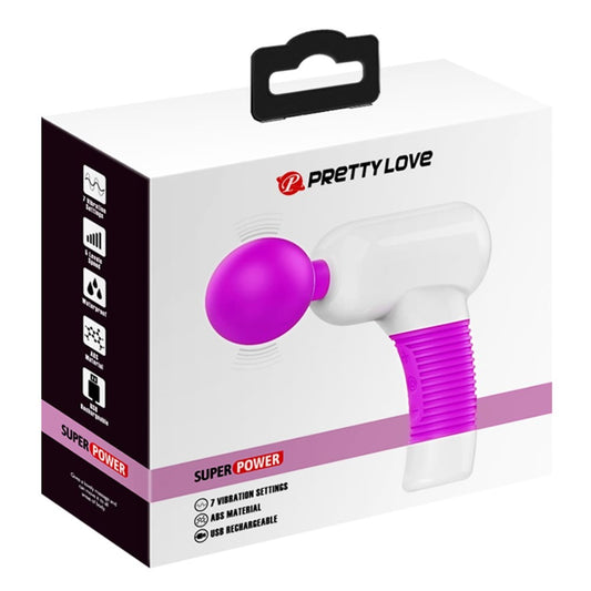 Pretty Love Magic Gun - Aparat de Masaj cu 7 Functii, Alb/Violet, 19,9 cm - detaliu 6
