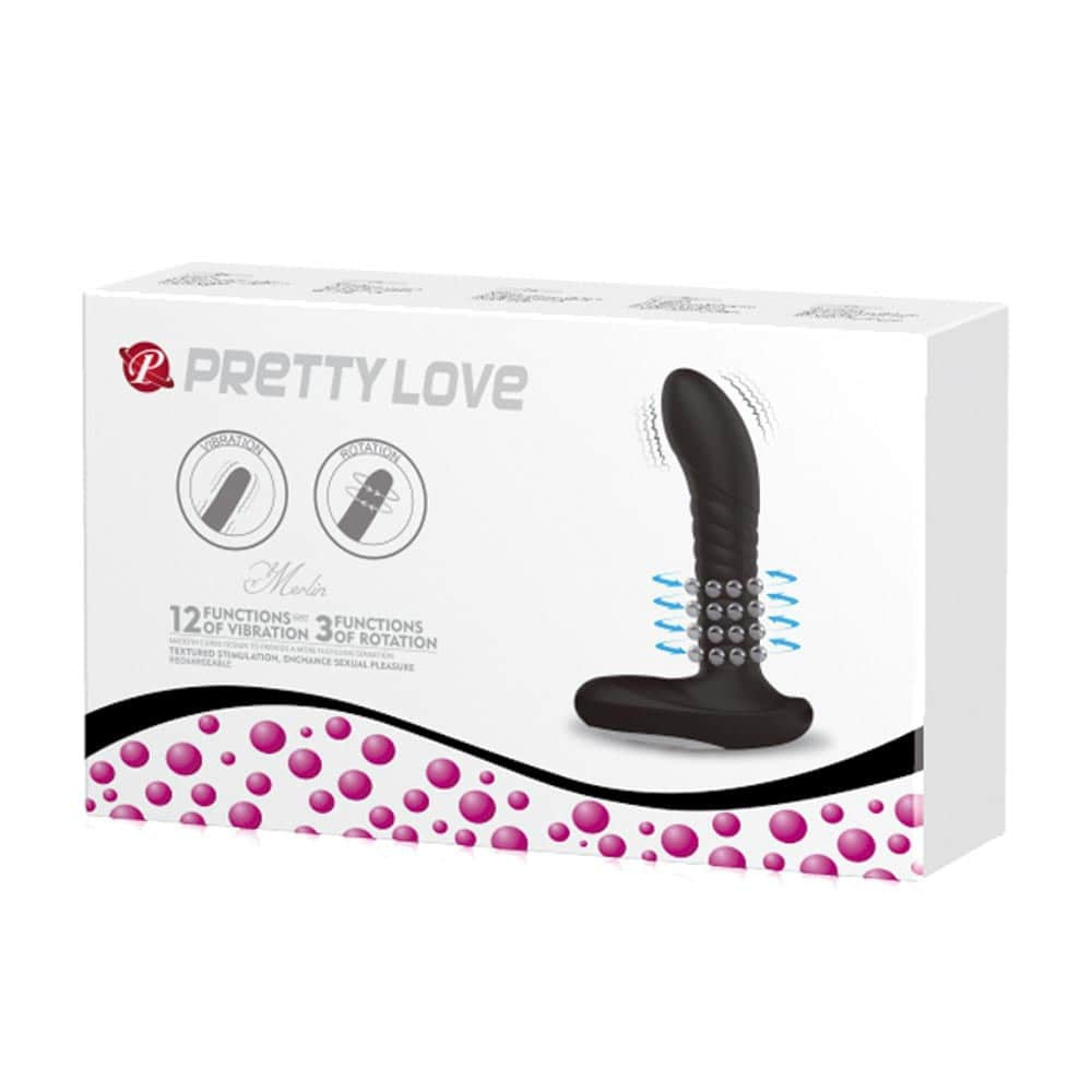 Pretty Love Merlin - Stimulator Prostata cu Vibratii si Rotatii, 15,9 cm - detaliu 2