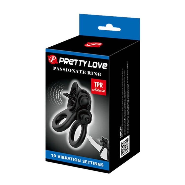 Pretty Love Passionate Ring - Inel Penis cu Simulare Lingere Clitoris - detaliu 6