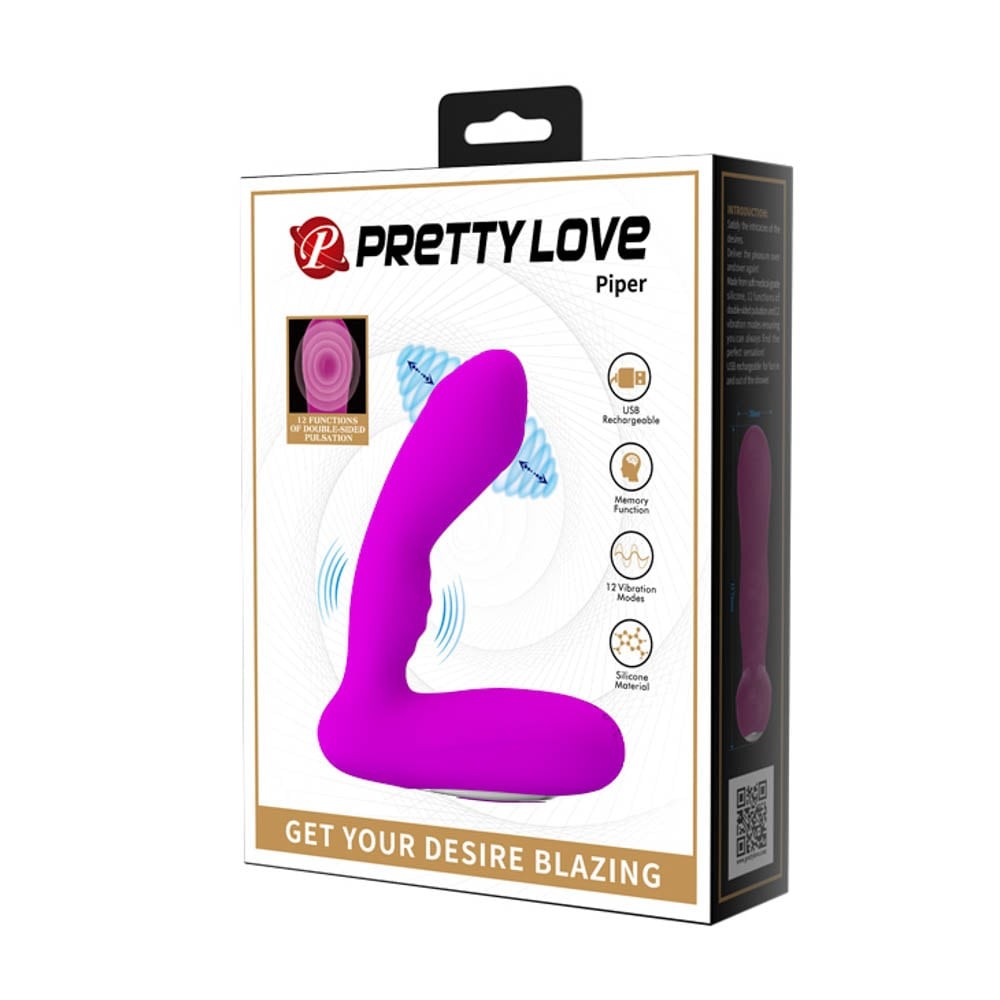 Pretty Love Piper - Stimulator Prostata cu 12 Functii de Vibratii si Pulsatii, 11,7 cm - detaliu 6