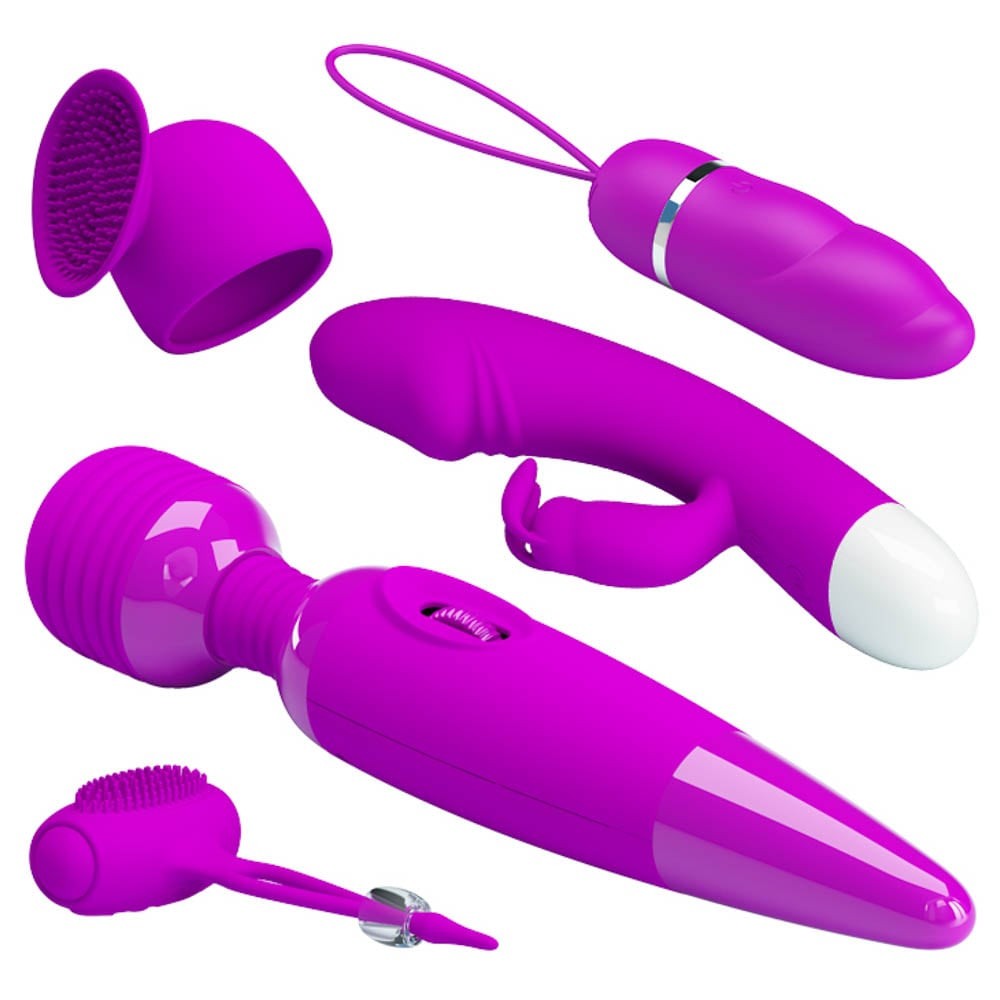 Pretty Love Purple Desire - Set 5 Accesorii Erotice din Silicon  - detaliu 5