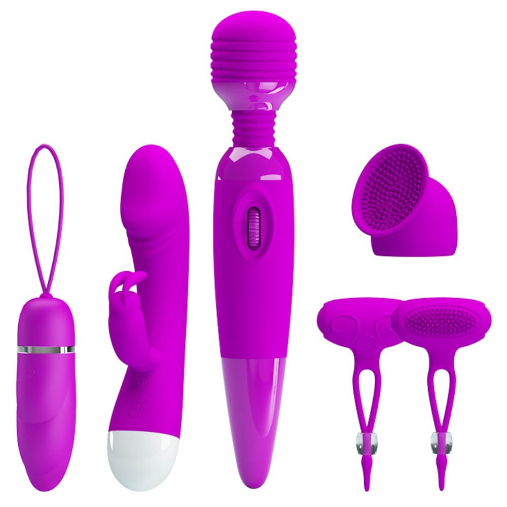 Pretty Love Purple Desire - Set 5 Accesorii Erotice din Silicon  - detaliu 6