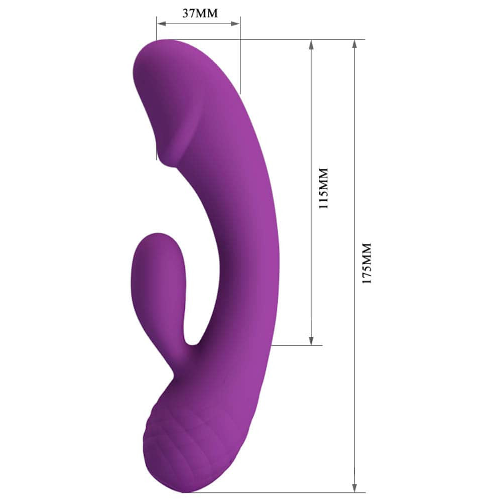 Pretty Love Ron - Vibrator iepuraș, mov, 17.5 cm - detaliu 3