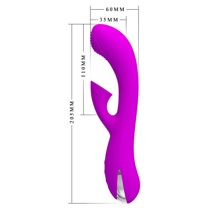 Pretty Love Roy - Vibrator Iepure cu Functie Aspirare Clitoris, 20.5x3.5 cm - detaliu 2