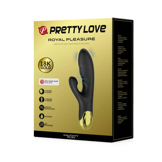 Pretty Love Royal Pleasure - Vibrator Iepuras cu Functie Supt, 19x3.3 cm