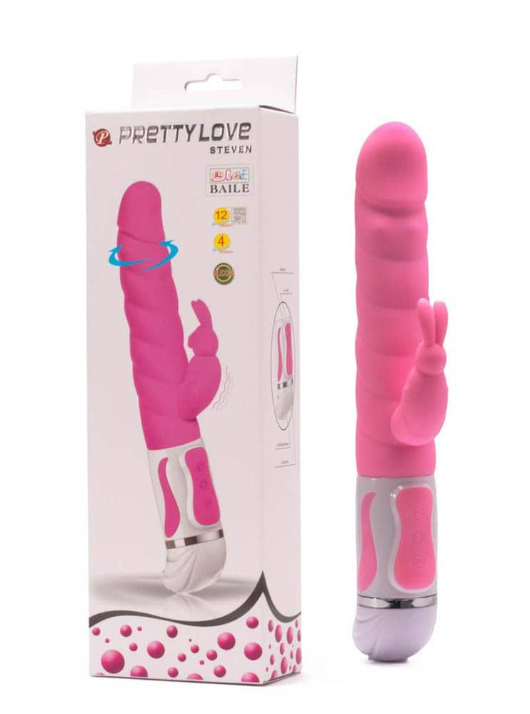 Pretty Love Steven - Vibrator Iepuras cu Cap Rotativ, 27 cm