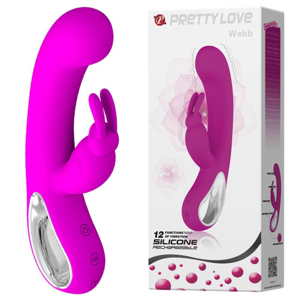 Pretty Love Webb - Vibrator iepuraș, mov, 21 cm - detaliu 4