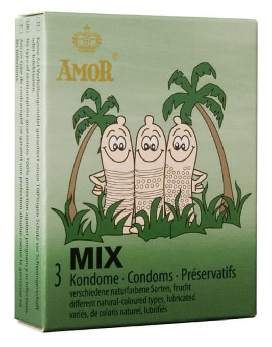 Prezervative Amor Mix cu Striatii, 3 buc