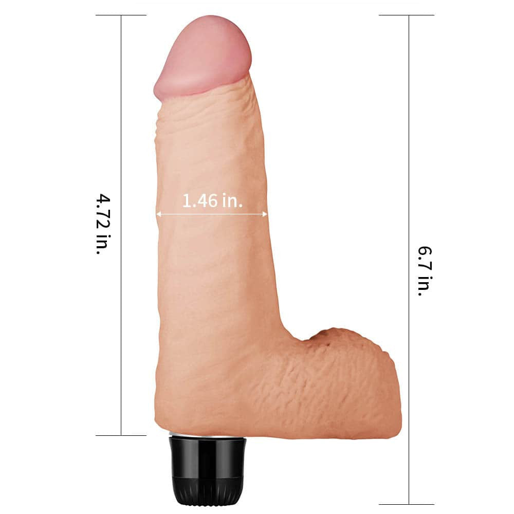 Real Feel 14 - Vibrator realist, flesh, 17 cm - detaliu 3