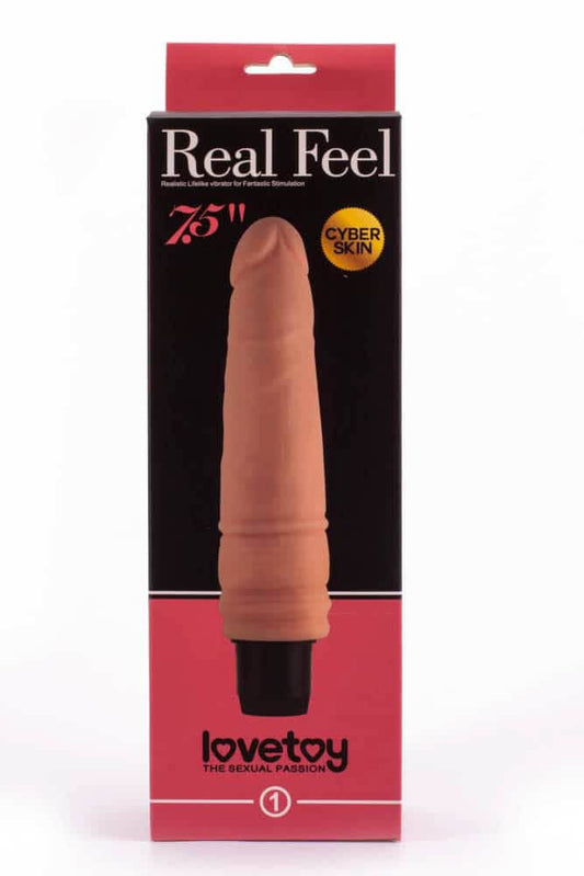 Real Feel Cyberskin - Vibrator realistic, 20 cm
