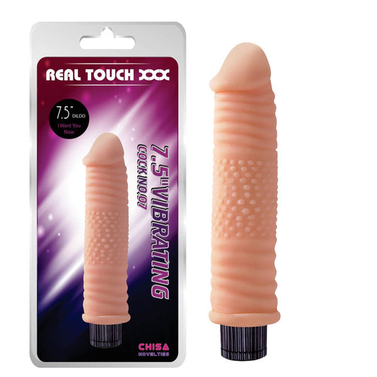 Real Touch XXX - Dildo vibrator, flesh, 19 cm - detaliu 1