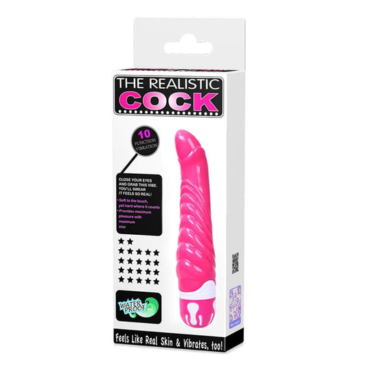 Realistic Cock 1 - Vibrator realist, roz, 22 cm