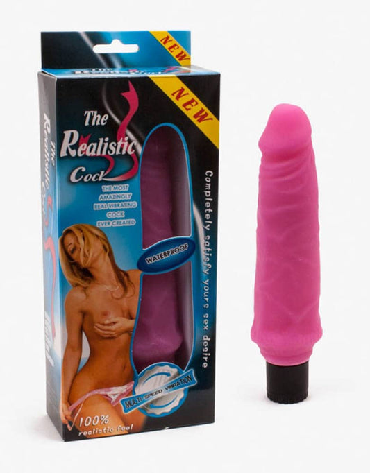 Realistic Cock 2 - Vibrator realist, roz, 20 cm - detaliu 1