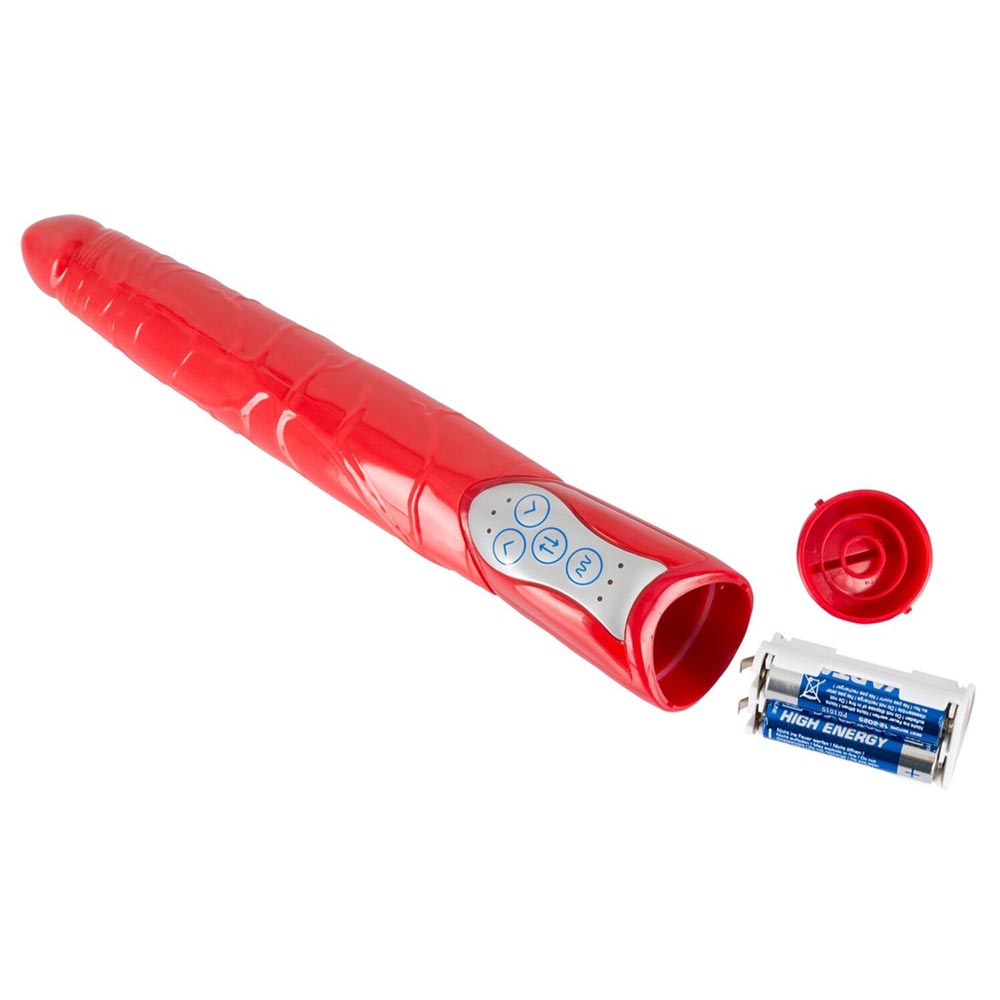 Red Push - Vibrator cu împingere, roșu, 27.5 cm - detaliu 1