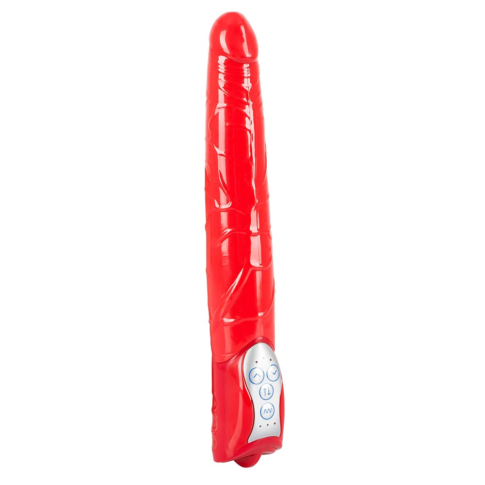 Red Push - Vibrator cu împingere, roșu, 27.5 cm - detaliu 2