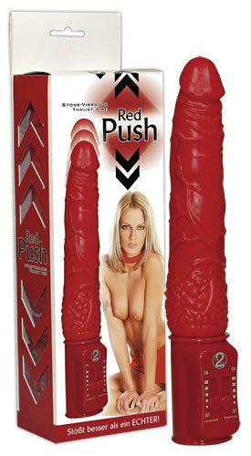 Red Push - Vibrator cu împingere, roșu, 27.5 cm - detaliu 3