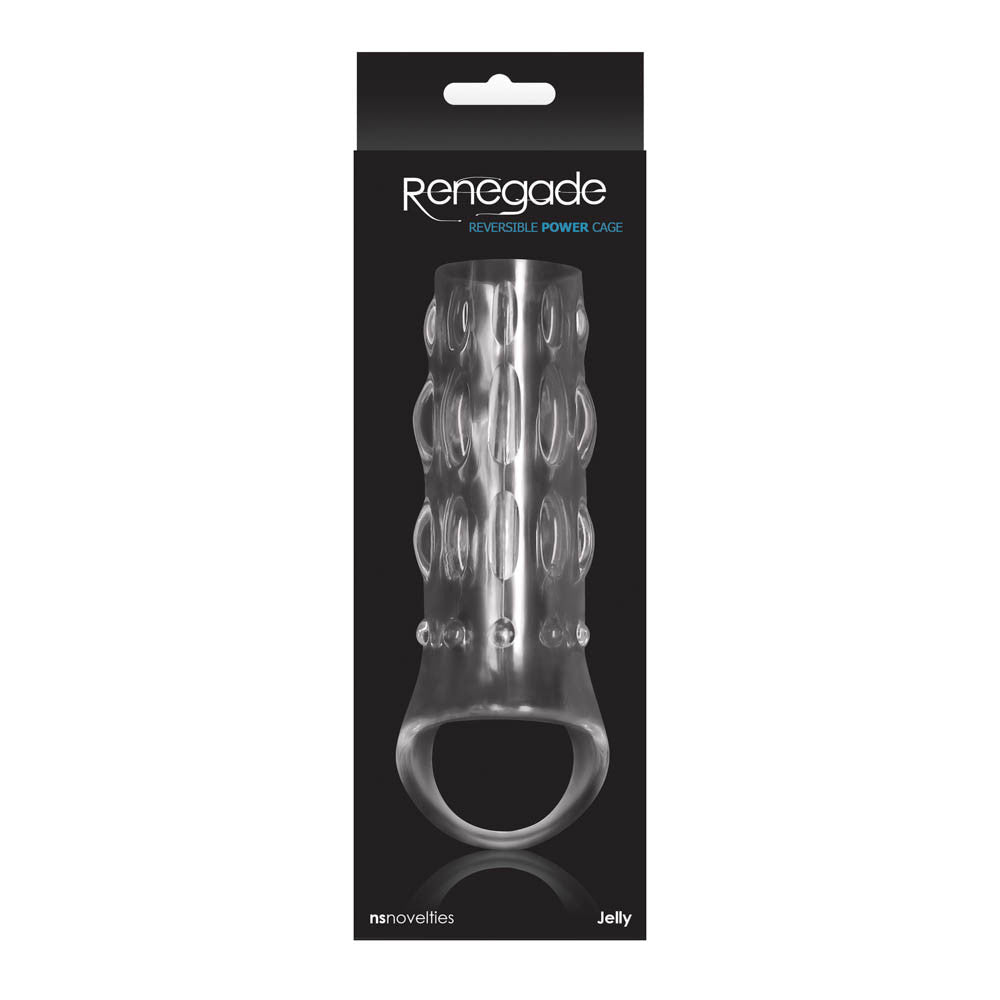 Renegade Reversible Power Cage - Manson Penis din TPE Transparent, 15 cm - detaliu 1