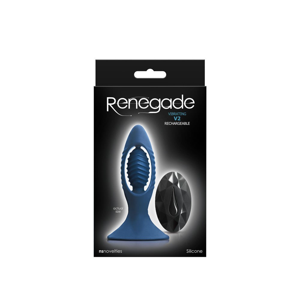 Renegade - V2 - Blue - Vibrator Anal cu Telecomanda, Reincarcabil, 11,2 cm - detaliu 1