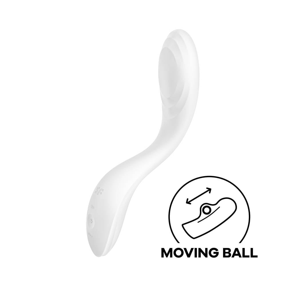 Rrrolling Pleasure White - Vibrator Punct g cu Bila Stimulatoare, 22x4 cm