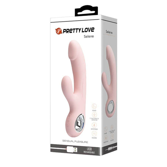 Selene - Vibrator iepuraș, roz, 19 cm - detaliu 1