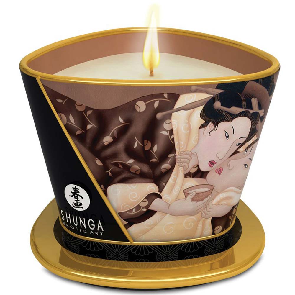 Shunga Candle Chocolate - Lumanare de Masaj cu Aroma de Ciocolata, 170 ml