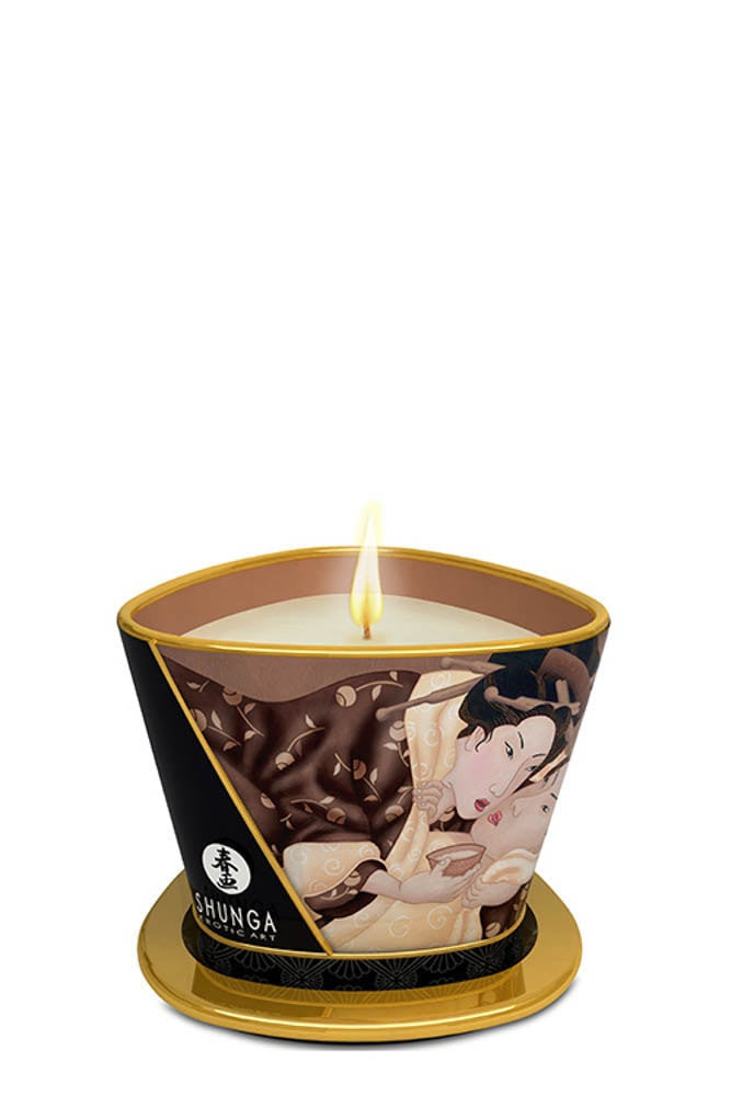 Shunga Candle Chocolate - Lumanare de Masaj cu Aroma de Ciocolata, 170 ml - detaliu 1