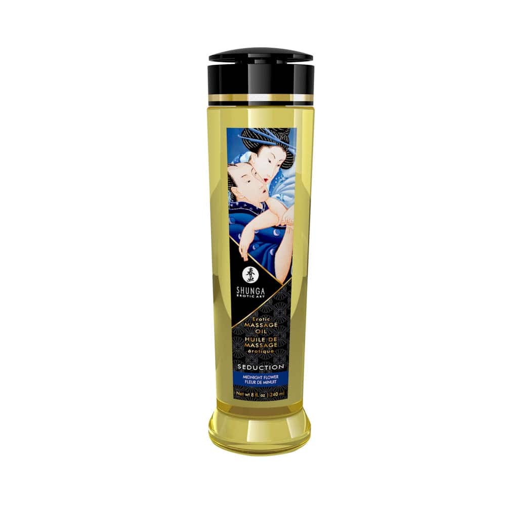 Shunga Erotic Seduction - Ulei de Masaj Erotic cu Aroma de Floare Regina Noptii, 240 ml