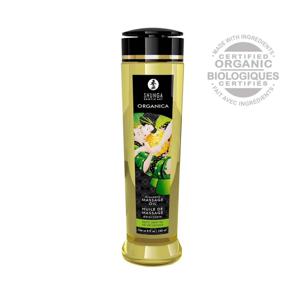 Shunga Orcanica Green Tea - Ulei de Masaj cu Aroma de Ceai Verde, 240 ml - detaliu 1