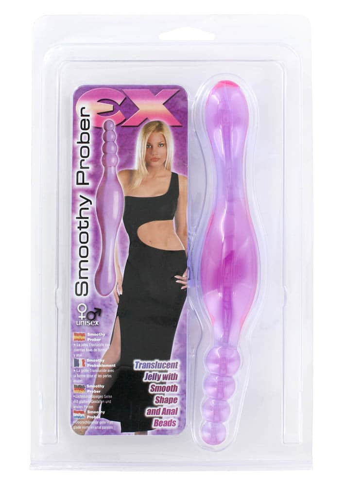 Smoothy - Dildo dublu, mov, 20 cm - detaliu 1